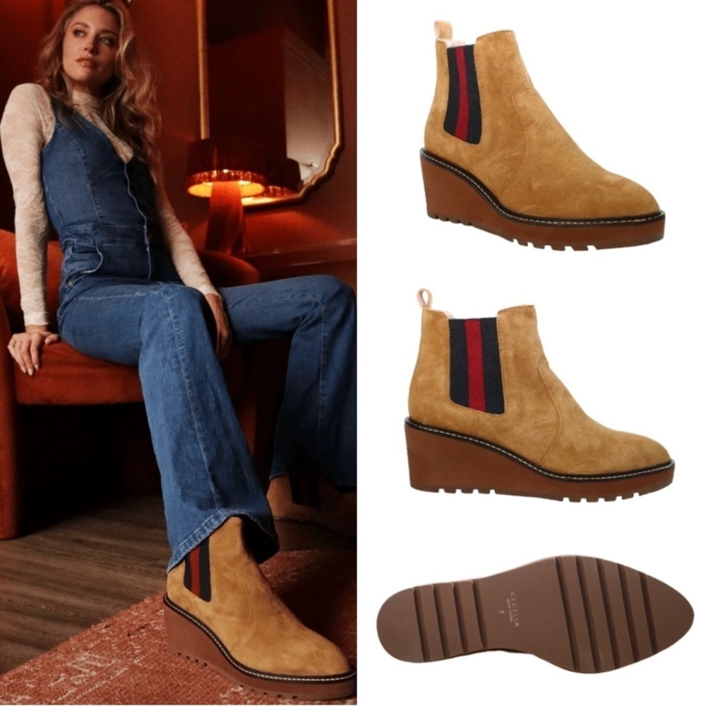 NIB - CECELIA NEW YORK - GEMMA SLIP ON LOW WEDGE BOOT NUTELLA | OFFERS WELCOME!